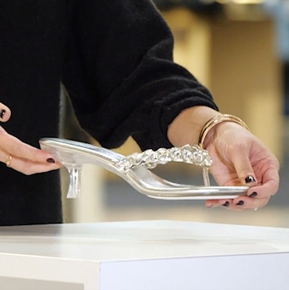 Jeffrey Campbell Rhinestone Flip Flop In Silver - Picture 5 of 16